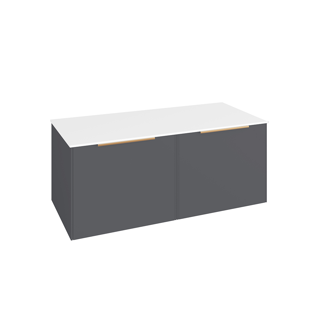 Abacus Concept Sit On Anthracite 1200mm Vanity Unit - White Countertop